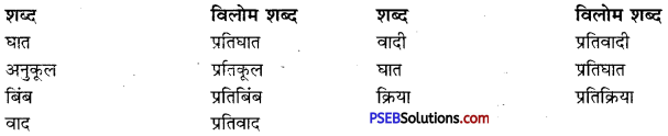 PSEB 10th Class Hindi Vyakaran विलोम शब्द 12
