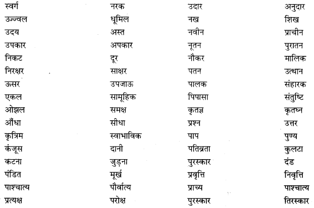 PSEB 10th Class Hindi Vyakaran विलोम शब्द 17