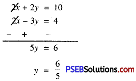 PSEB 10th Class Maths Solutions Chapter 3 Pair of Linear Equations in Two Variables Ex 3.4 1