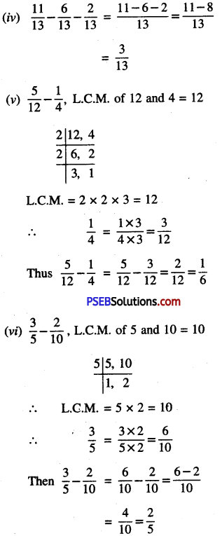 PSEB 6th Class Maths Solutions Chapter 5 Fractions Ex 5.5 10