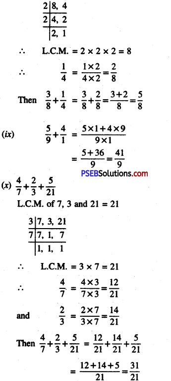 PSEB 6th Class Maths Solutions Chapter 5 Fractions Ex 5.5 5