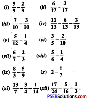 PSEB 6th Class Maths Solutions Chapter 5 Fractions Ex 5.5 8