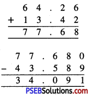 PSEB 6th Class Maths Solutions Chapter 6 Decimals Ex 6.4 10