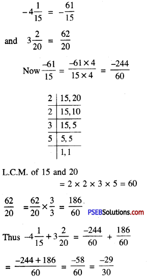 PSEB 7th Class Maths Solutions Chapter 9 Rational Numbers Ex 9.2 2