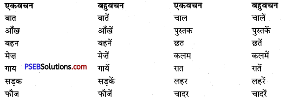 PSEB 9th Class Hindi Vyakaran वचन 3