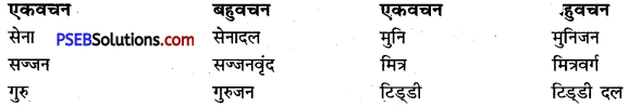 PSEB 9th Class Hindi Vyakaran वचन 9