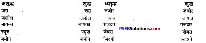 PSEB 9th Class Hindi Vyakaran वर्तनी 39