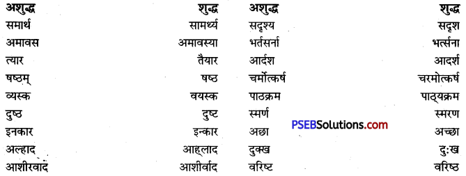 PSEB 9th Class Hindi Vyakaran वर्तनी 41