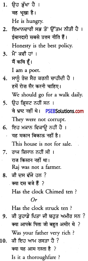 pseb 12th class english grammar translation pseb solutions