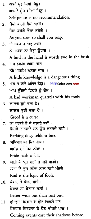 PSEB 12th Class English Grammar Translation 9