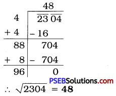 PSEB 8th Class Maths Solutions Chapter 6 Squares and Square Roots Ex 6.4 1