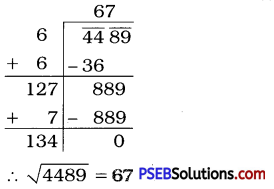 PSEB 8th Class Maths Solutions Chapter 6 Squares and Square Roots Ex 6.4 2