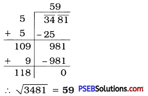 PSEB 8th Class Maths Solutions Chapter 6 Squares and Square Roots Ex 6.4 3