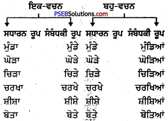 PSEB 4th Class Punjabi Grammar ਵਿਆਕਰਨ – PSEB Solutions