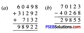 PSEB 5th Class Maths Solutions Chapter 2 Fundamental Operations on Numbers Ex 2.3 1