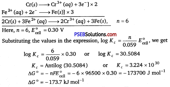 PSEB 12th Class Chemistry Important Questions Chapter 3 Electrochemistry 3