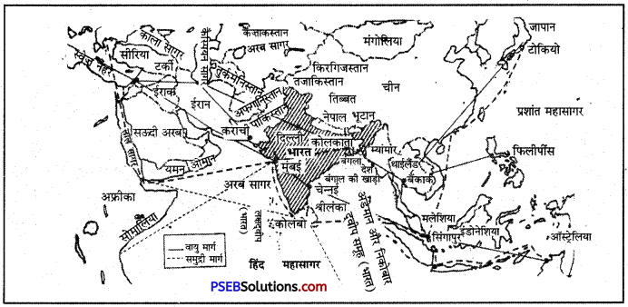 PSEB 9th Class SST Solutions Geography Chapter 1a भारत आकार व स्थिति (2)